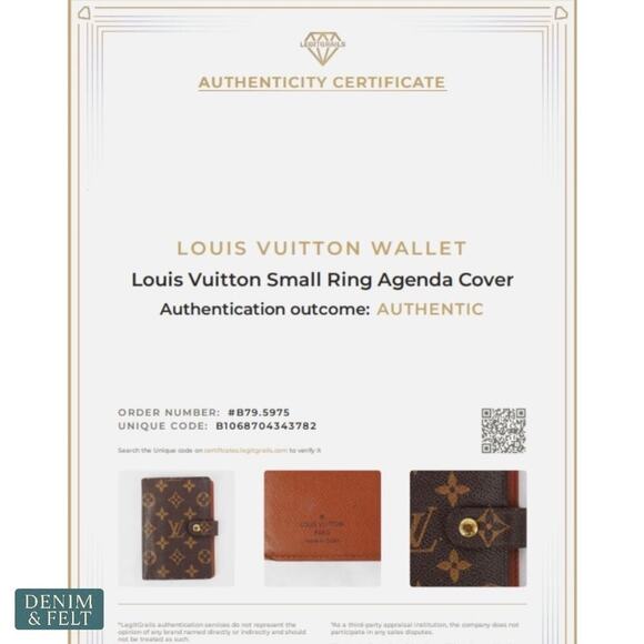 Louis Vuitton Small Ring Agenda Cover Monogram Canvas Planner Authentic - Picture 16 of 16